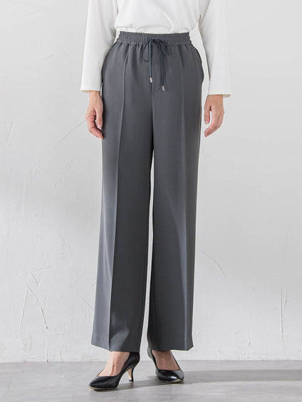 ハイストレッチカルゼワイドパンツ