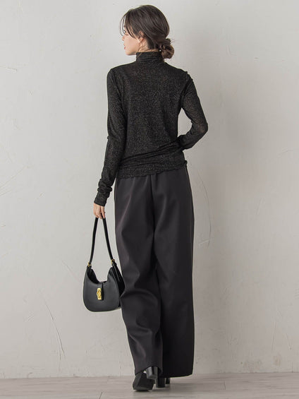 カシミヤシルクシアーラメカットソー≪手洗い可能≫