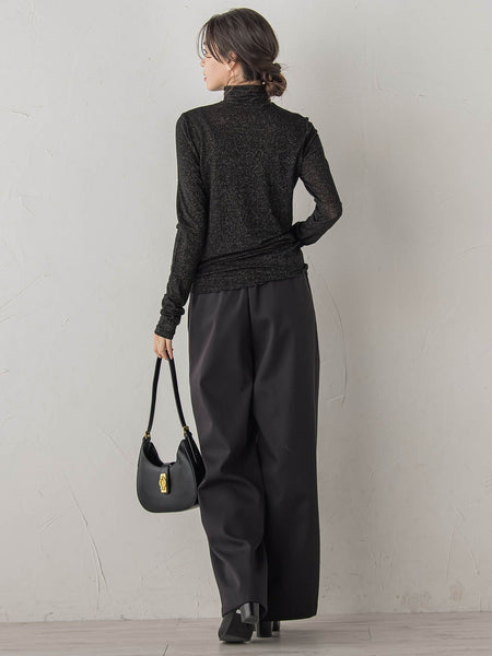 カシミヤシルクシアーラメカットソー≪手洗い可能≫