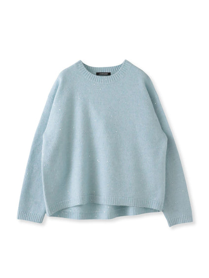 スパンコールクルーネックニット≪洗える≫