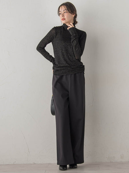 カシミヤシルクシアーラメカットソー≪手洗い可能≫