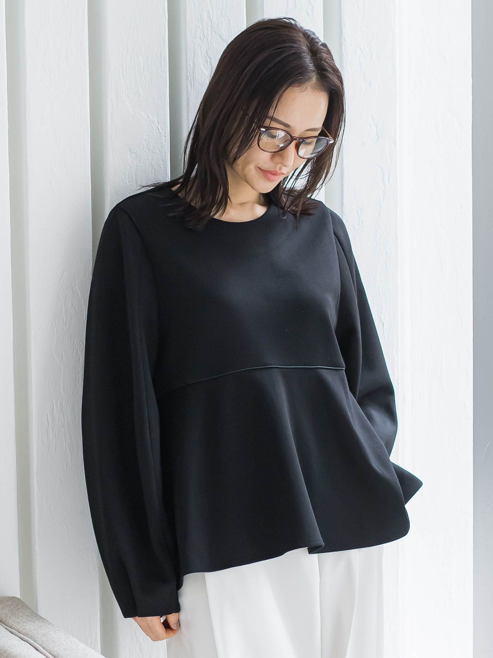 ペプラムシルエットプルオーバー≪洗える≫