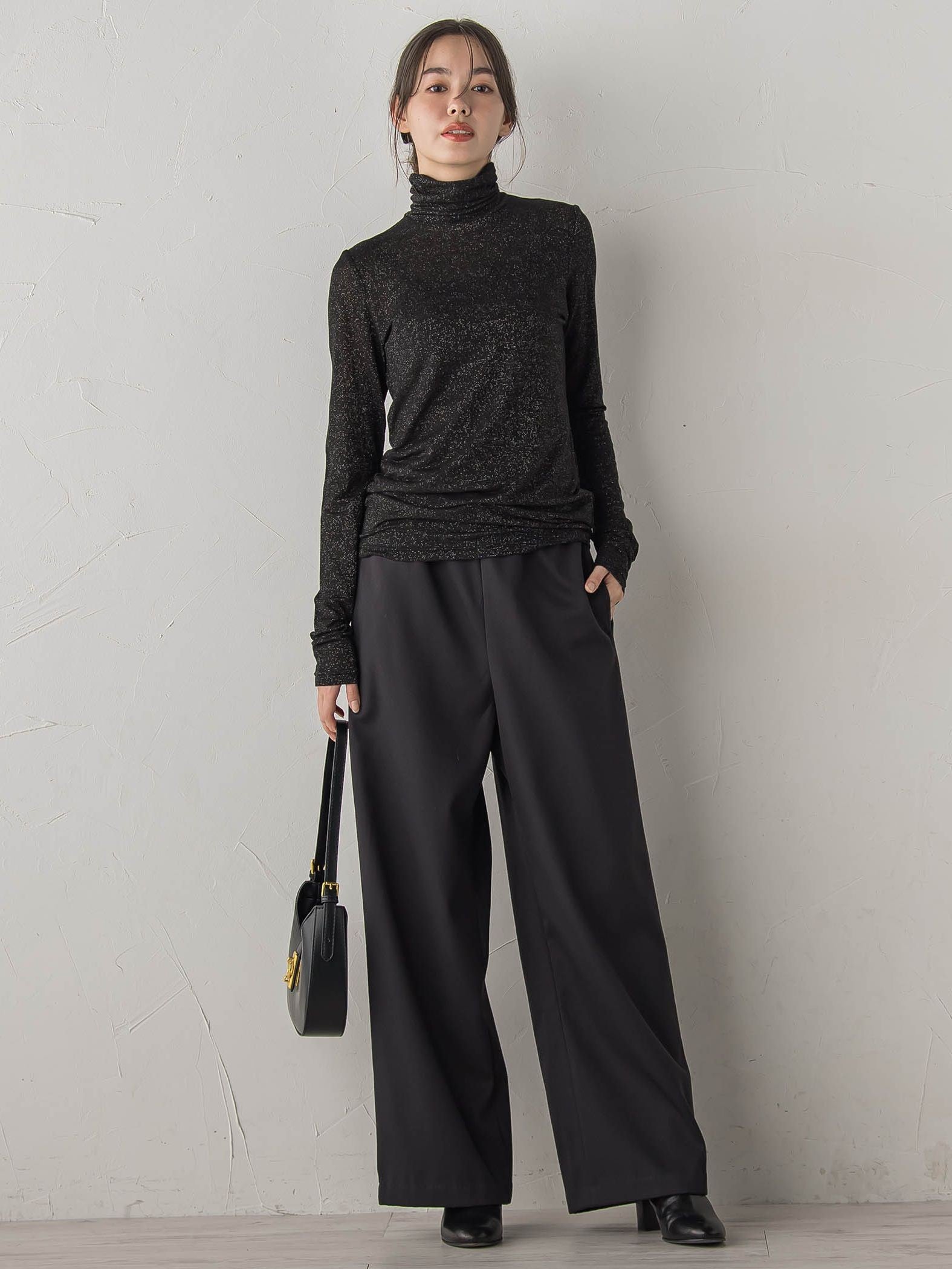 カシミヤシルクシアーラメカットソー≪手洗い可能≫