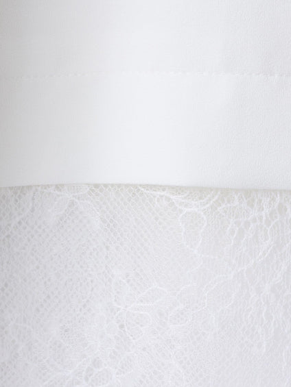 裾レースジョーゼットブラウス