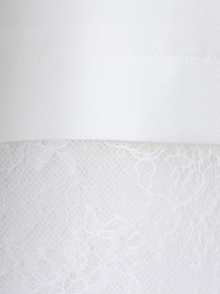 裾レースジョーゼットブラウス