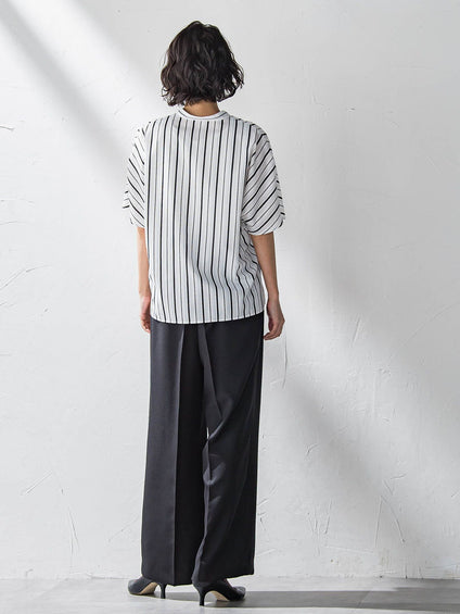 【WEB限定】タックワイドパンツ≪洗濯機で洗える≫