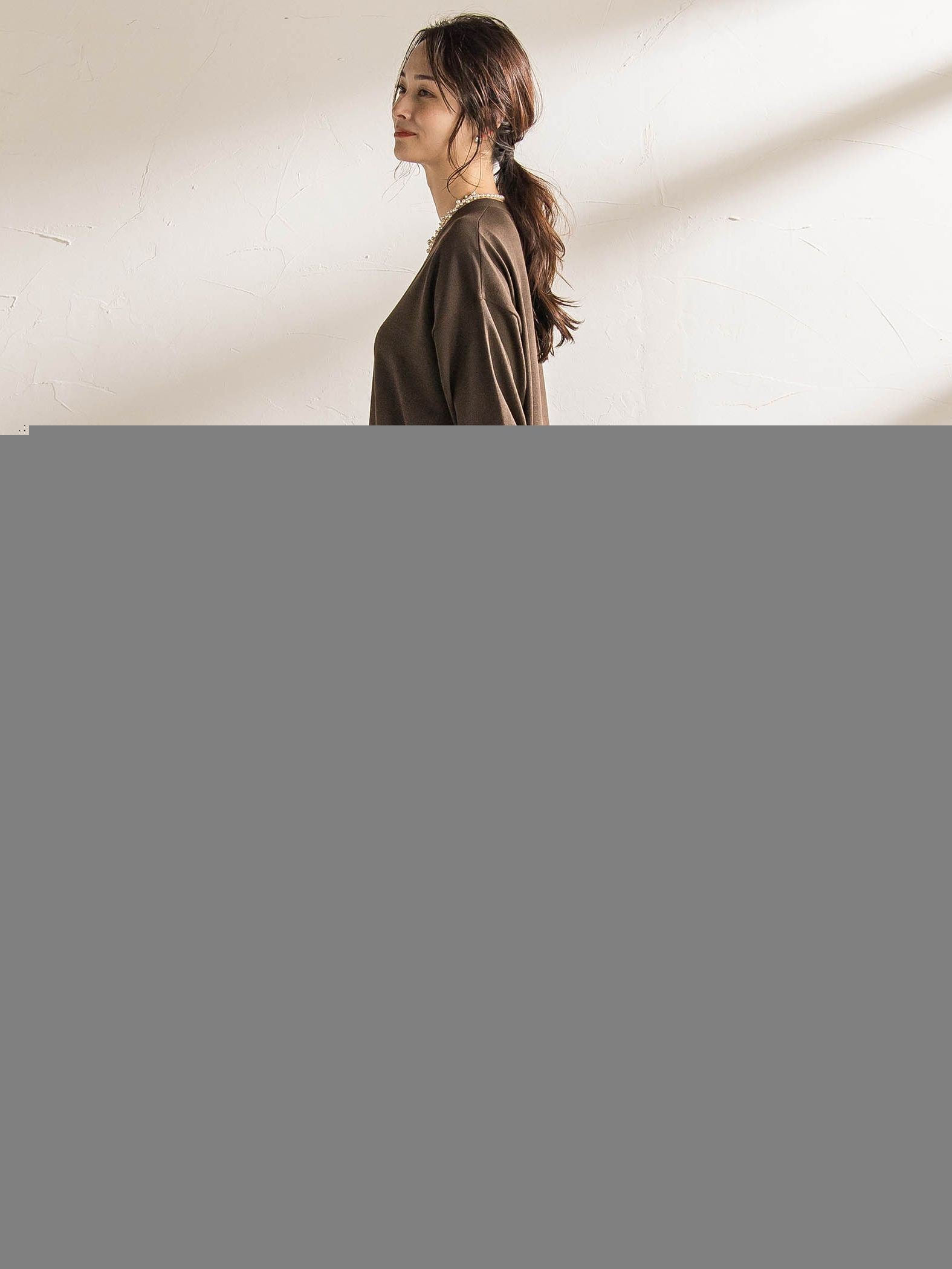 【WEB限定】Vネックニットワンピース≪丈長めあり/手洗い可能≫