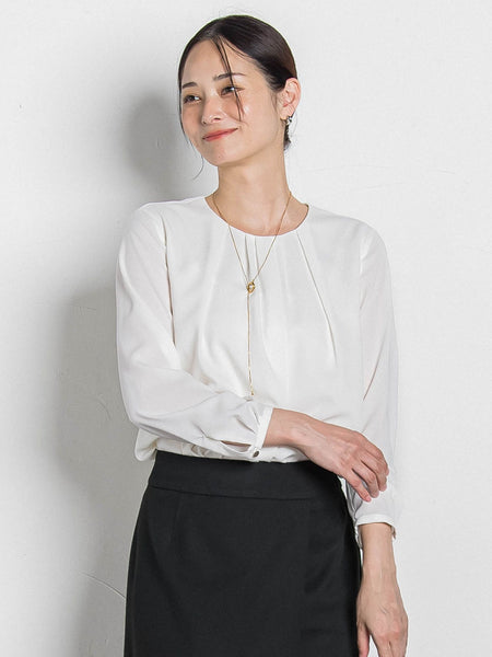 フロントタックブラウス≪透けにくい≫