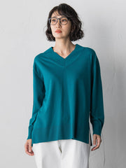 【大きいサイズ】Vネックニット≪手洗い可能≫