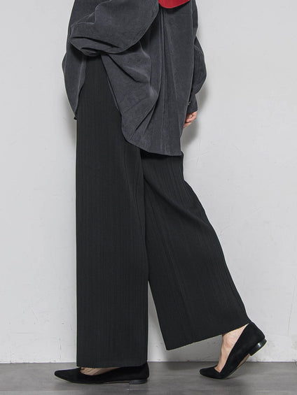 【WEB限定】裏起毛プリーツパンツ≪手洗い可能≫