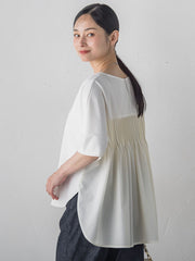 【WEB限定】≪夏の体型カバーに≫タックフレアカットソー
