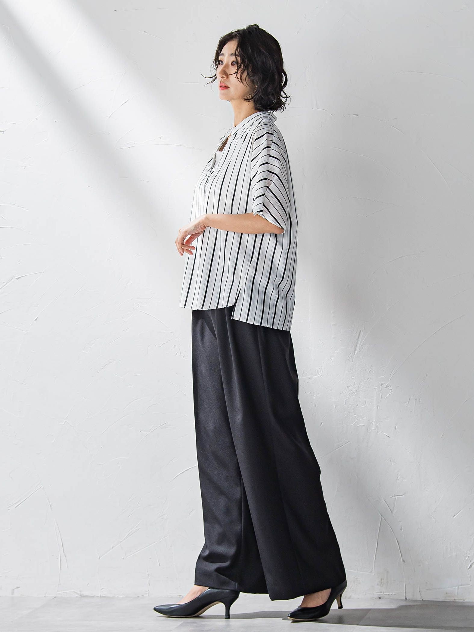 【WEB限定】タックワイドパンツ≪洗濯機で洗える≫