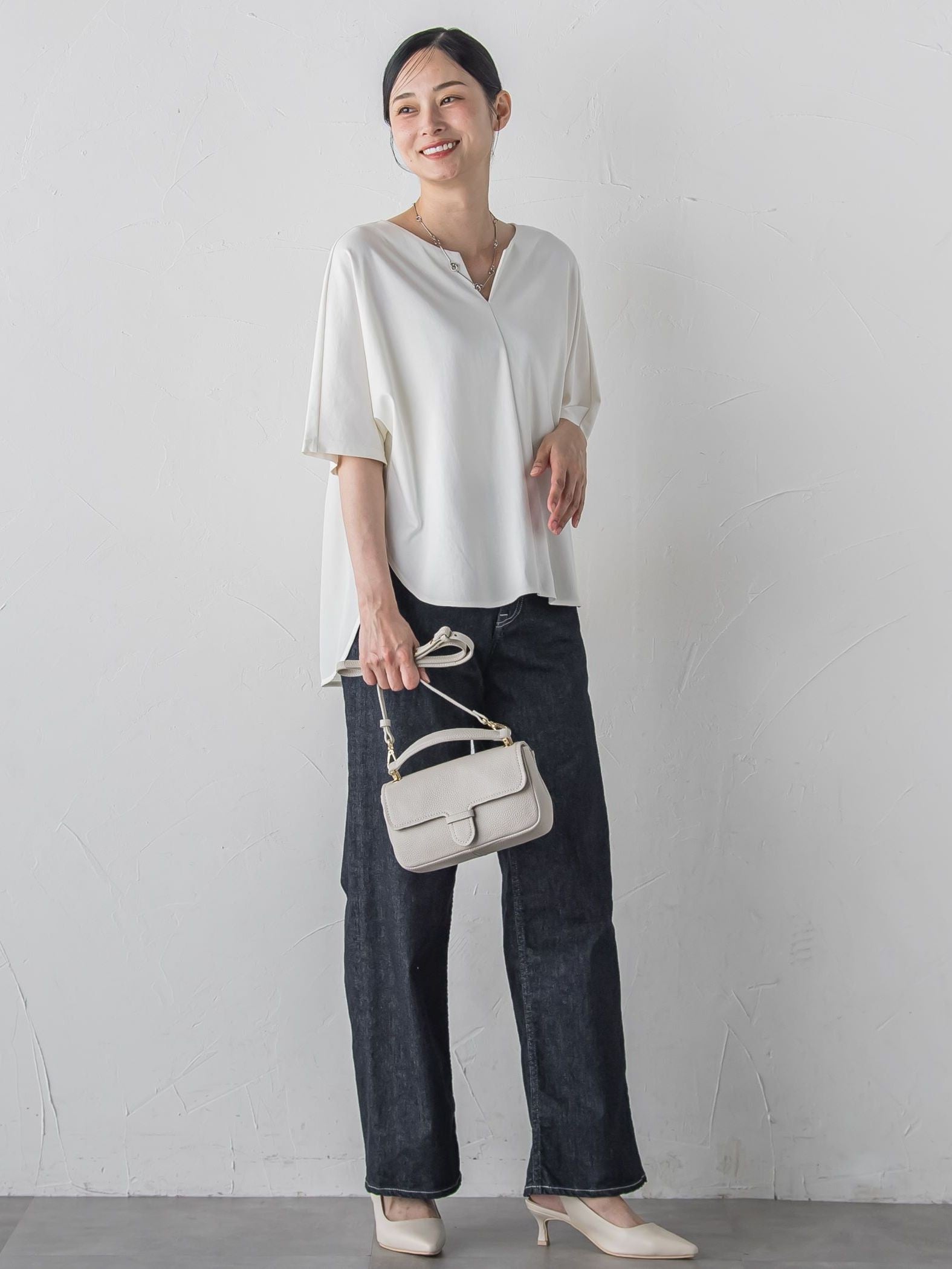 【WEB限定】≪夏の体型カバーに≫タックフレアカットソー