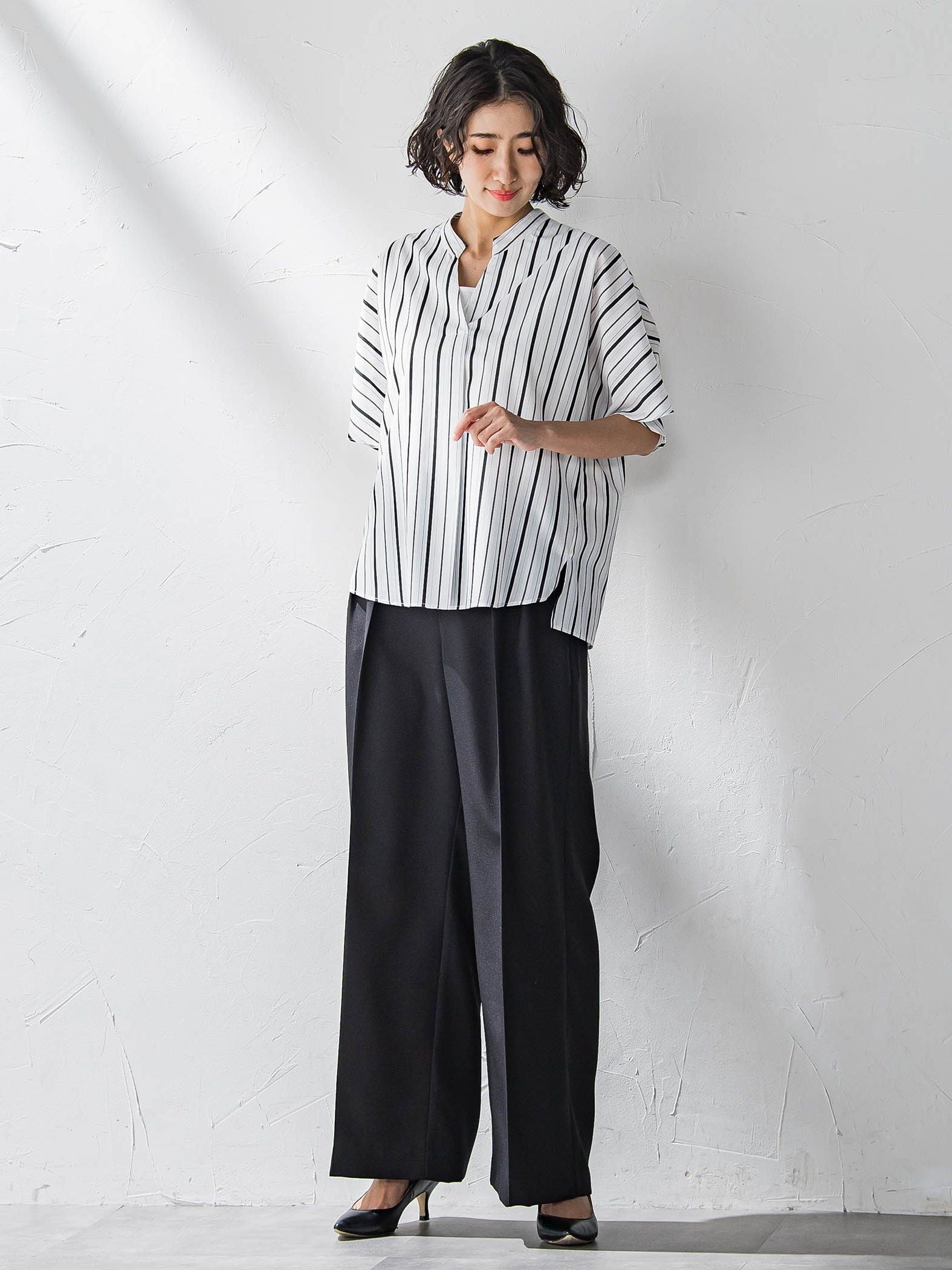 【WEB限定】タックワイドパンツ≪洗濯機で洗える≫