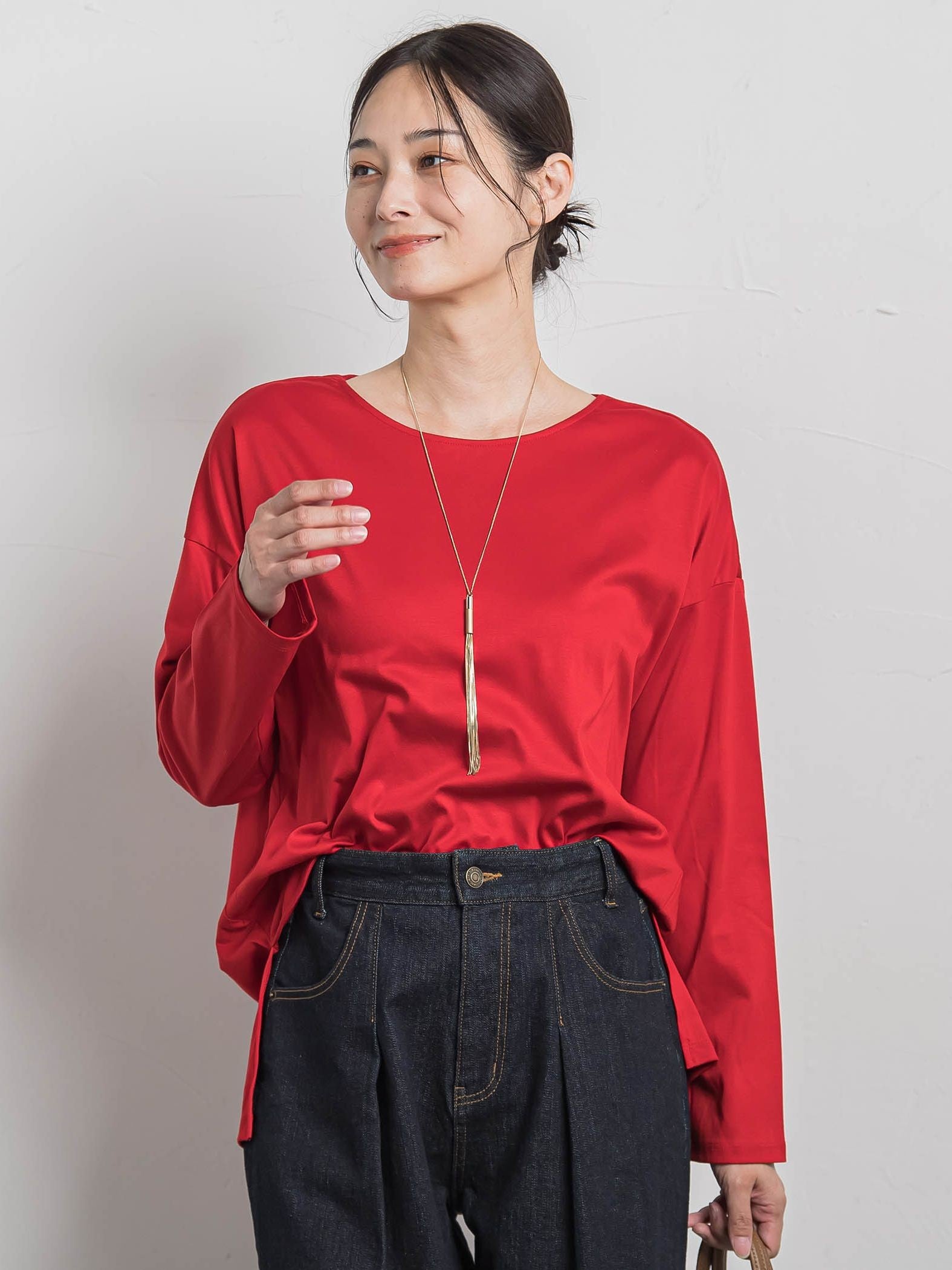 【WEB限定】汗じみ防止大人ロンT ≪3サイズ/洗える≫