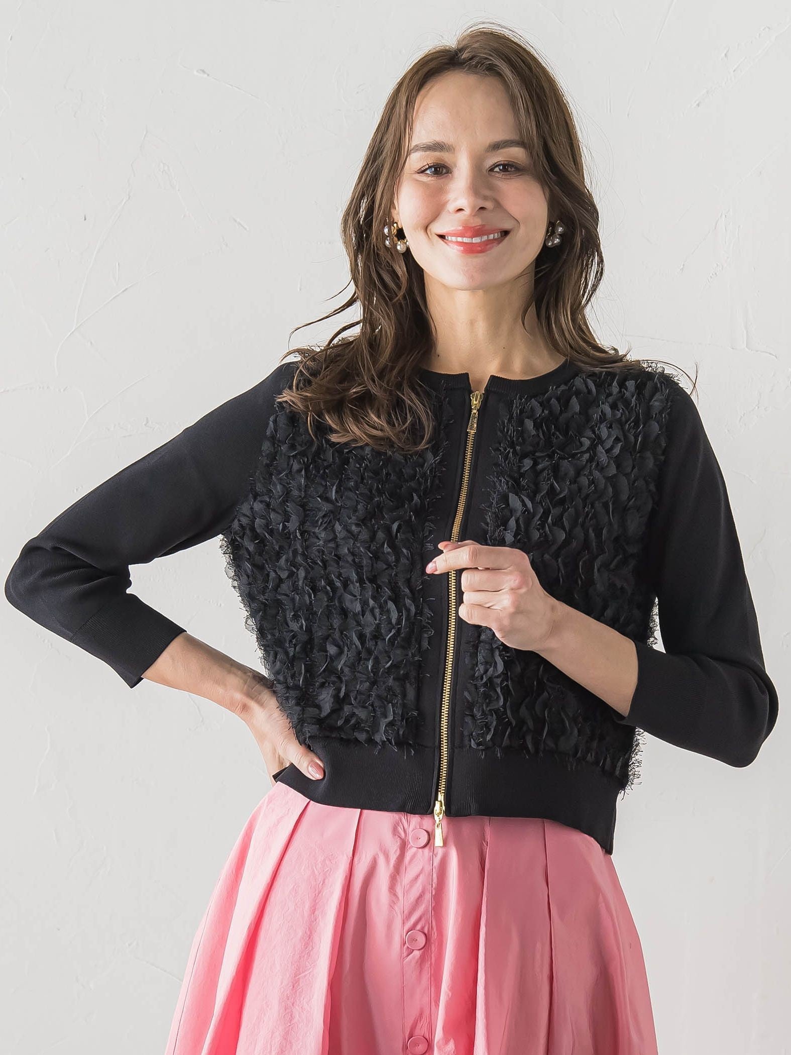 FAIRY AIRYジップカーディガン