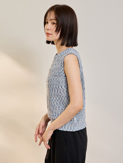 ミックスコイルクロップドニットベスト