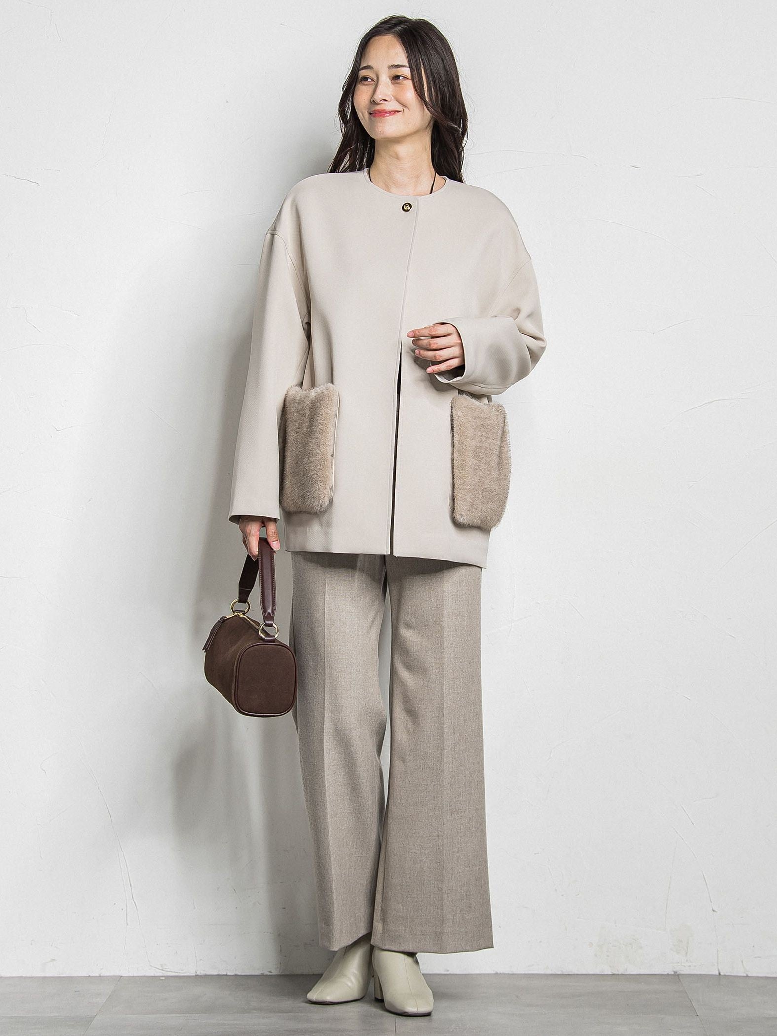 両面起毛ワイドパンツ≪WEB限定13号/洗える/セットアップ対応≫