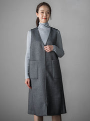 【大きいサイズ】ウールツイードボンディングジャンスカ