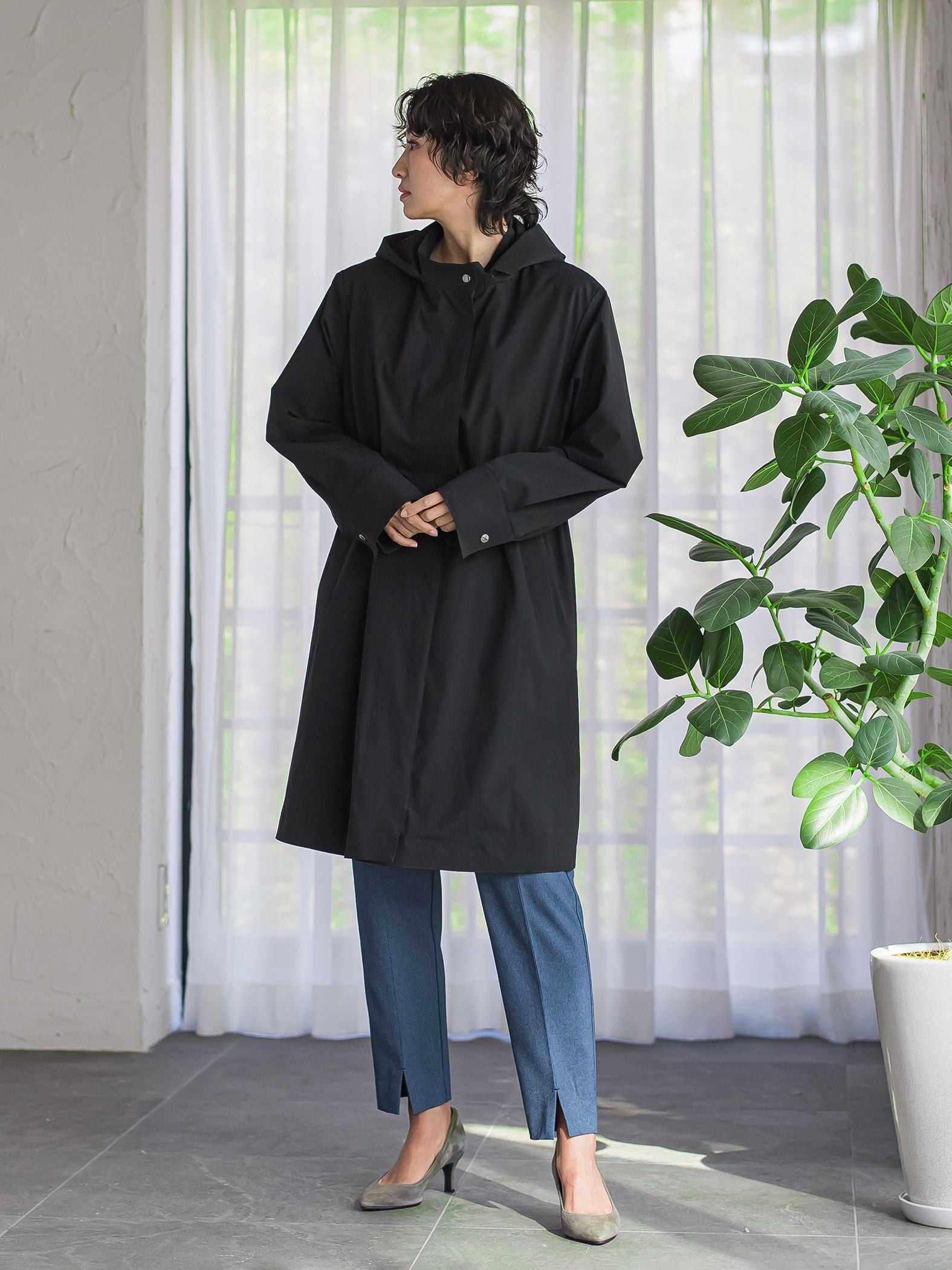 【大きいサイズ】パーテーションダウンロングコート