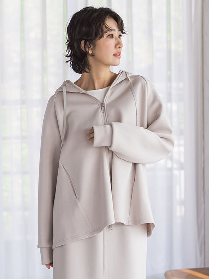 ストレッチダンボールジップパーカー