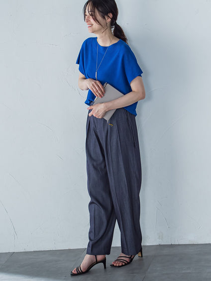 カーヴィシルエットパンツ≪洗濯機で洗える≫