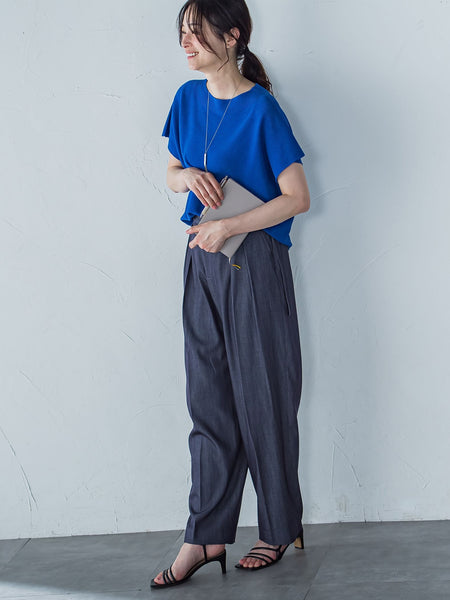 カーヴィシルエットパンツ≪洗濯機で洗える≫