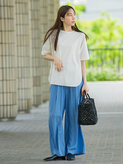 【WEB限定】ウエストギャザーワイドパンツ≪手洗い可能≫