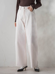 カーブデニムパンツ≪洗濯機で洗える≫