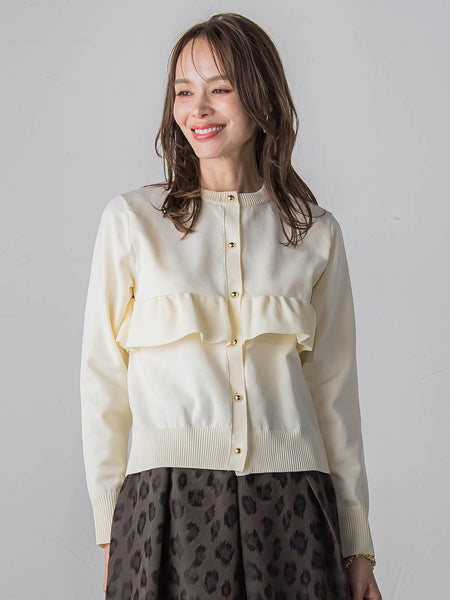 【WEB限定】フリルクルーカーディガン