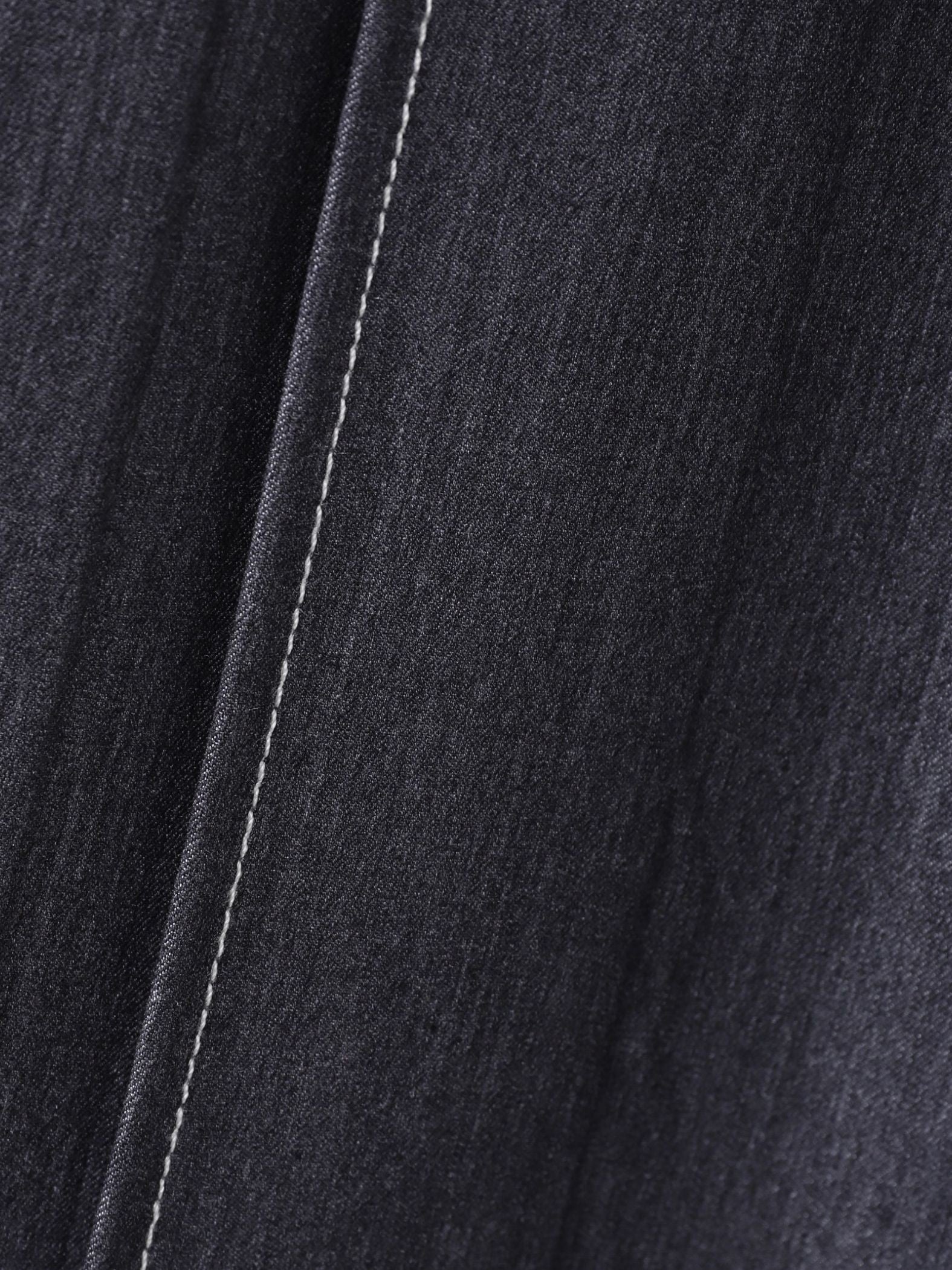 配色ステッチシャンブレーサイドプリーツワンピース≪手洗い可能≫