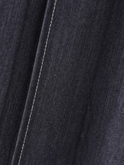 配色ステッチシャンブレーサイドプリーツワンピース≪手洗い可能≫