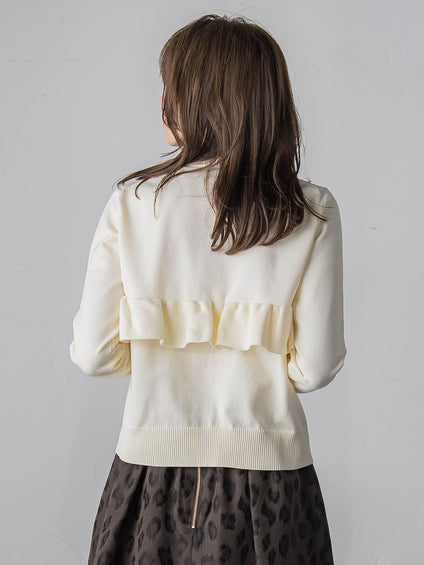 【WEB限定】フリルクルーカーディガン