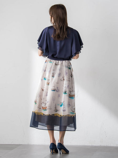 ラッフルスリーブブラウス