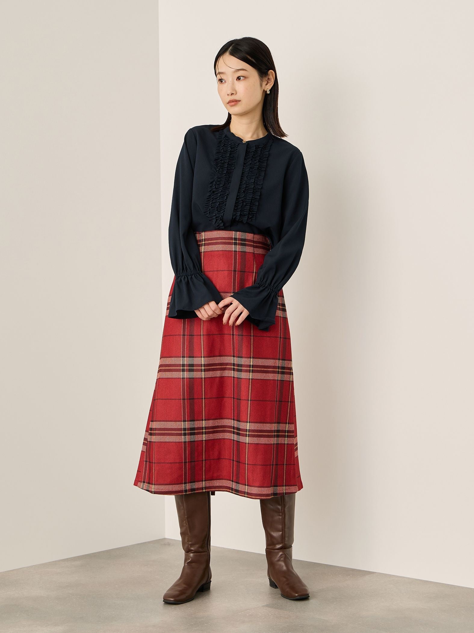 ブラッシュバックストレッチイージースカート≪洗濯機で洗える≫