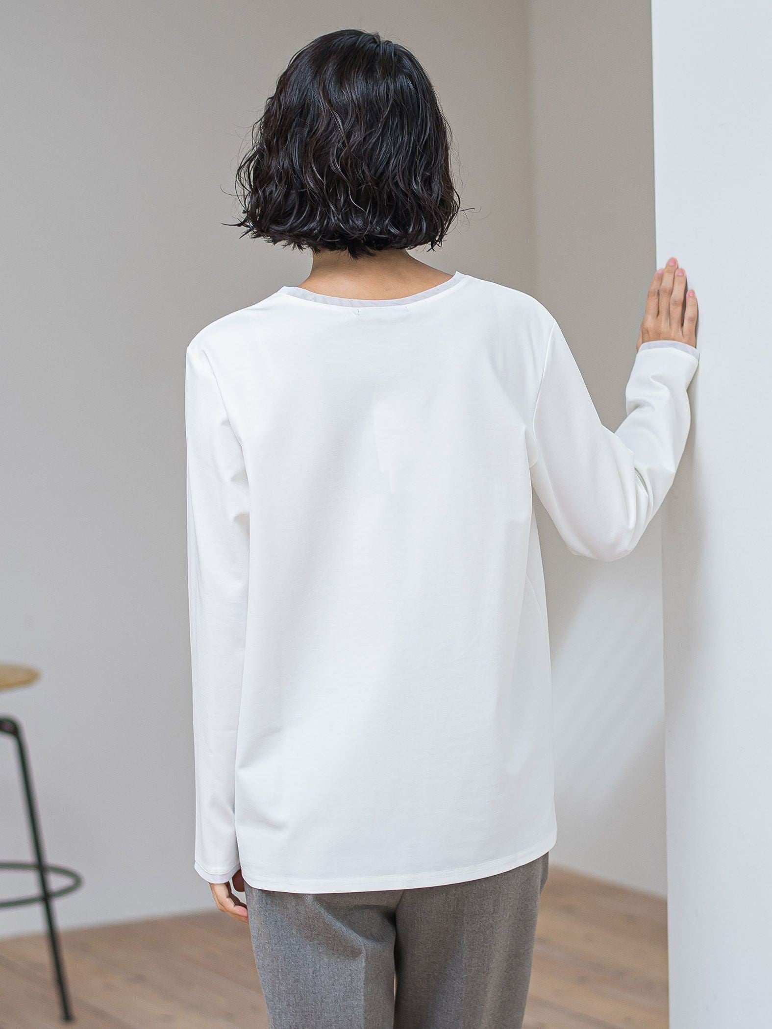 【大きいサイズ】マシュマロポンチカットソー≪洗濯機で洗える≫
