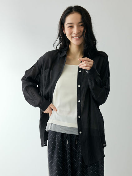 リネニーヴェールステンカラーブラウス