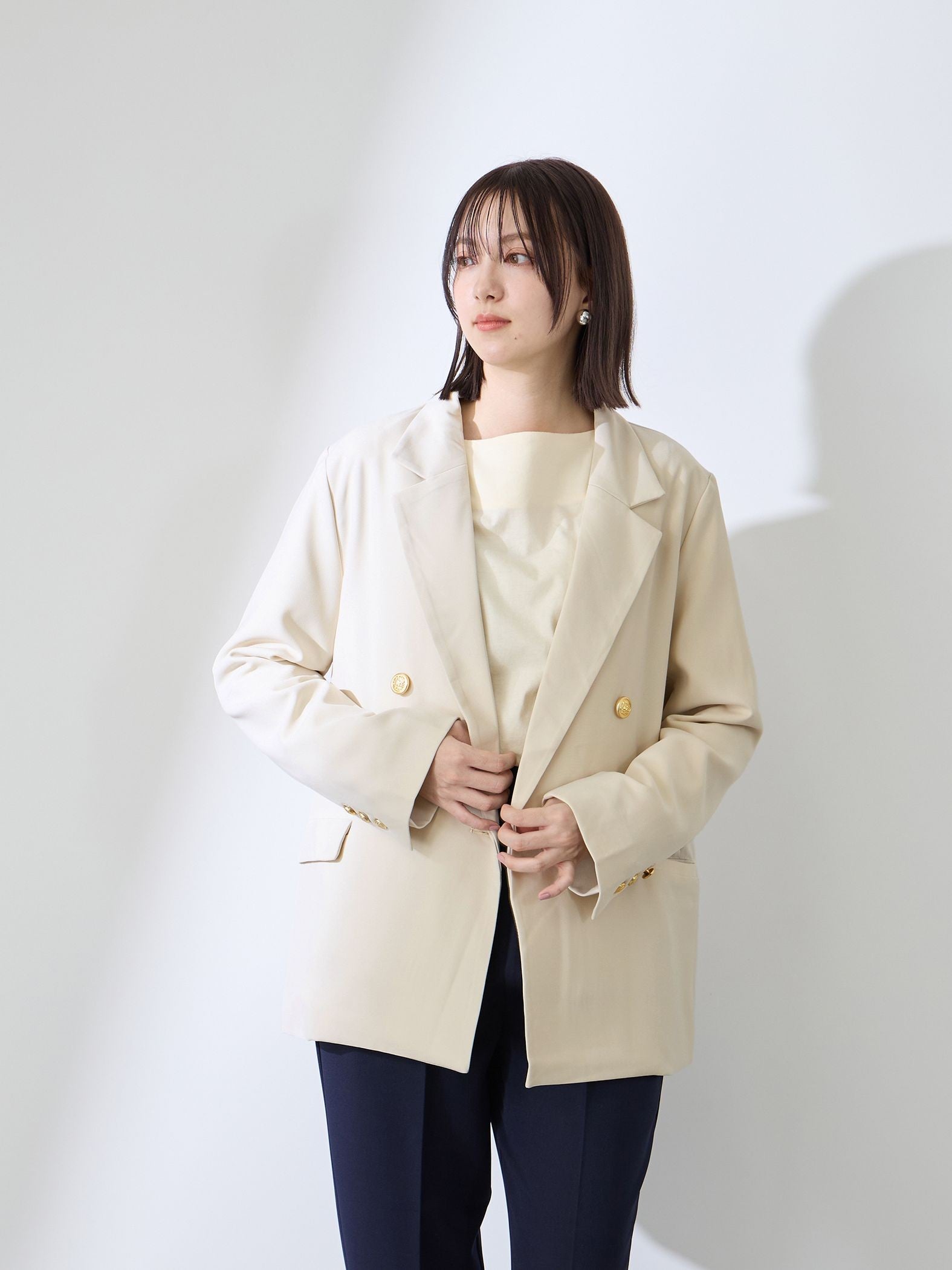 ストレッチツイルダブルボタンテーラードジャケット