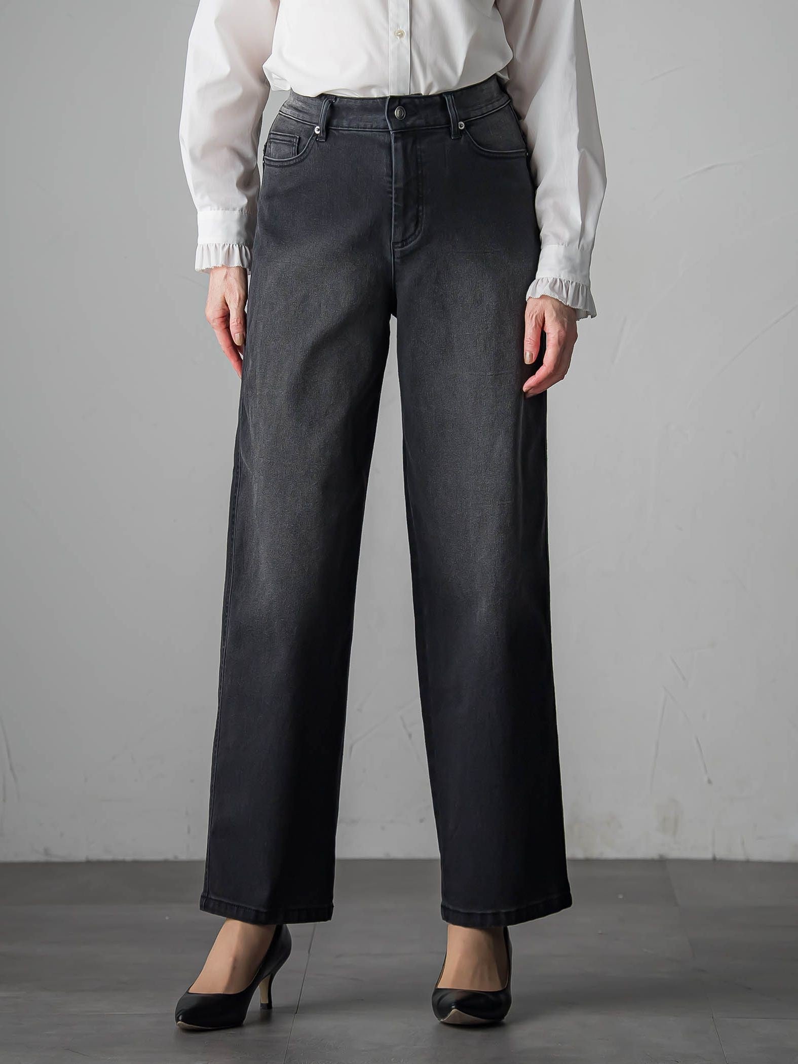 【biyori】裏起毛ウインターデニムパンツ