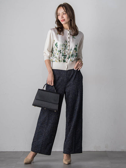 ツイードラメワイドパンツ