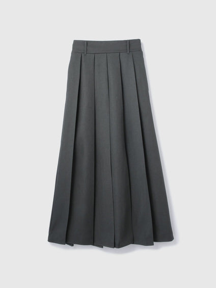 ワイドプリーツスリットスカート≪手洗い可能≫