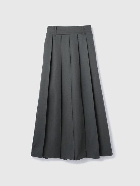 ワイドプリーツスリットスカート≪手洗い可能≫