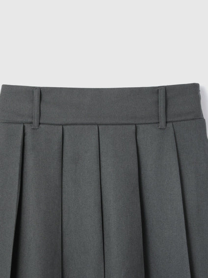 ワイドプリーツスリットスカート≪手洗い可能≫