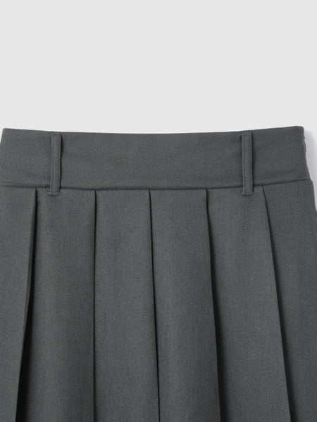 ワイドプリーツスリットスカート≪手洗い可能≫
