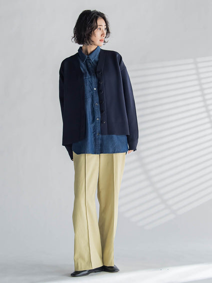 【WEB限定】シェルタリングワイドパンツ≪洗濯機で洗える≫