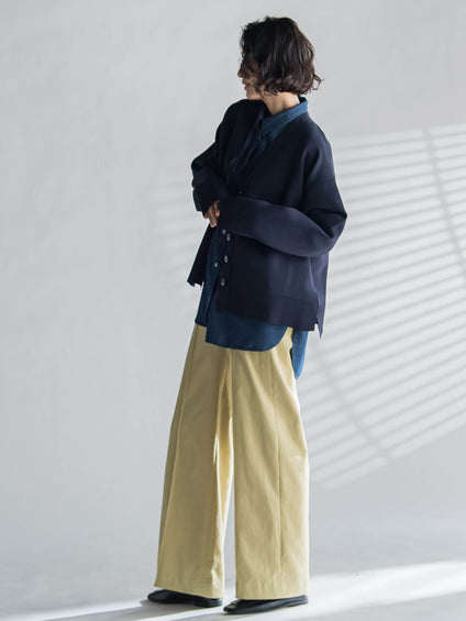 【WEB限定】シェルタリングワイドパンツ≪洗濯機で洗える≫