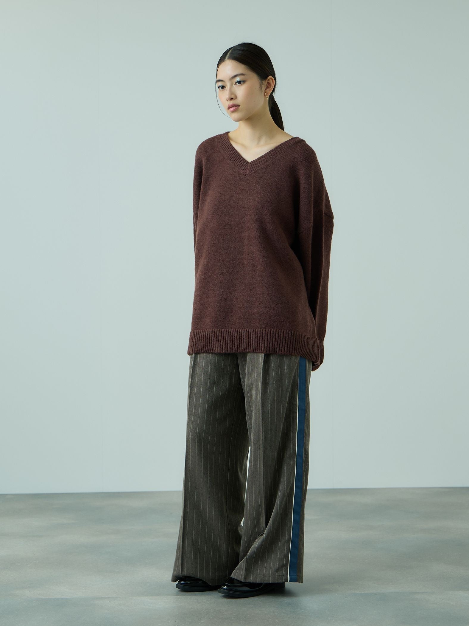 アルパカタッチVネックニットプルオーバー≪手洗い可能≫