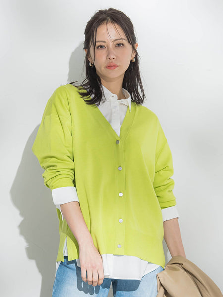 【Brisbane】 Vネックカーディガン≪洗える≫