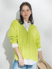 【Brisbane】 Vネックカーディガン≪洗える≫