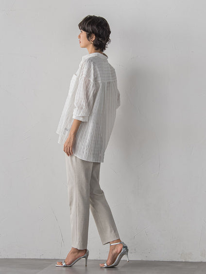 【WEB限定/+5cm丈長め】【極・名品パンツ】シェルタリングテーパードパンツ